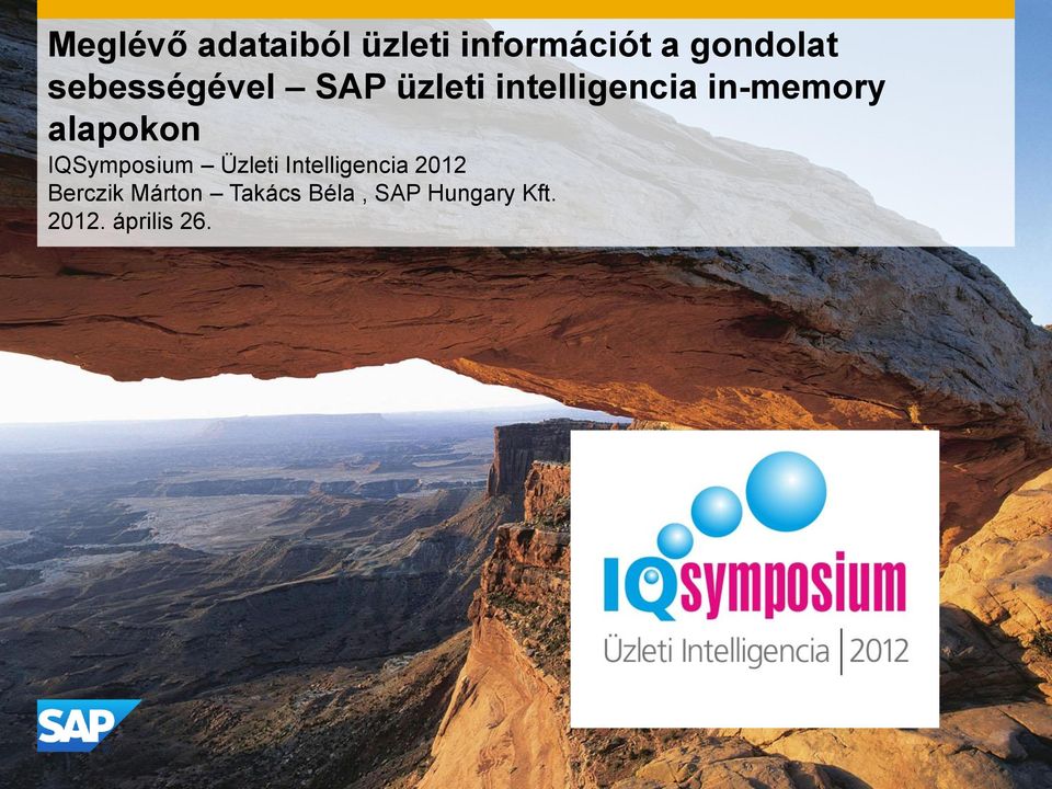 alapokon IQSymposium Üzleti Intelligencia 2012