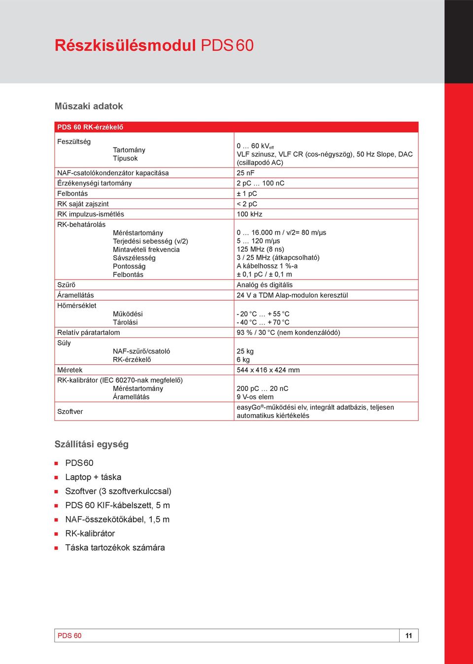 RK-kalibrátor (IEC 60270-nak megfelelő) Méréstartomány Áramellátás Szoftver 0 60 kv eff VLF szinusz, VLF CR (cos-négyszög), 50 Hz Slope, DAC (csillapodó AC) 25 nf 2 pc 100 nc ± 1 pc < 2 pc 100 khz 0