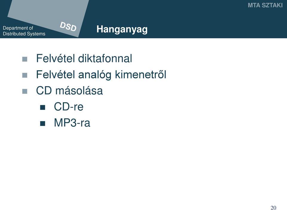 analóg kimenetről CD