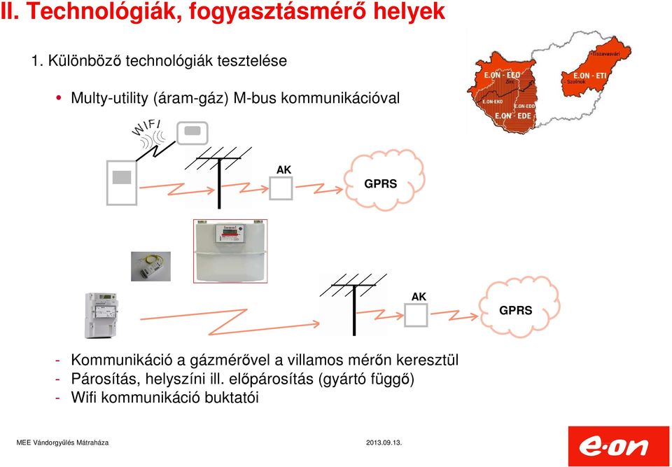 Kommunikáció a gázmérővel a villamos mérőn keresztül -