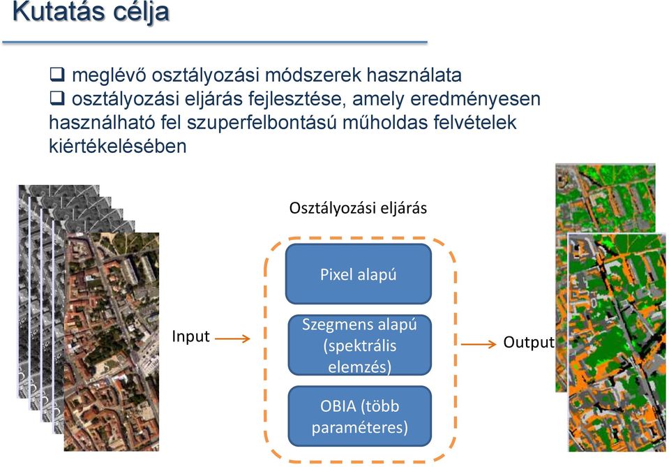 szuperfelbontású műholdas felvételek kiértékelésében Osztályozási