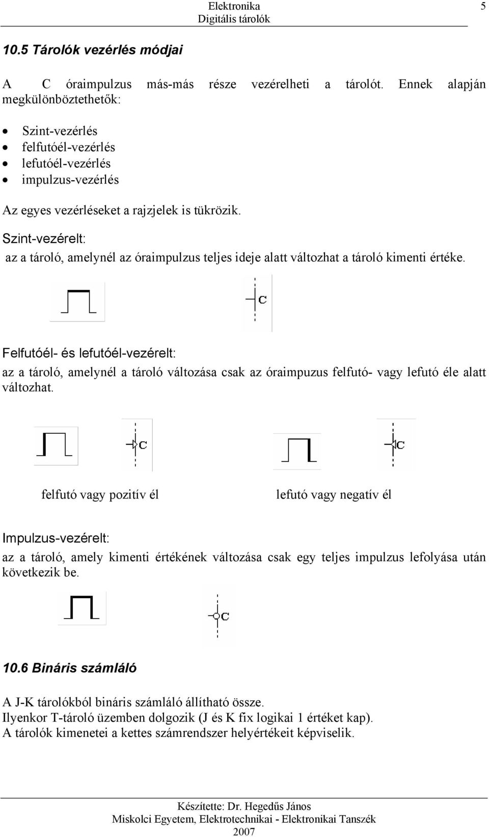 10. Digitális tároló áramkörök - PDF Ingyenes letöltés