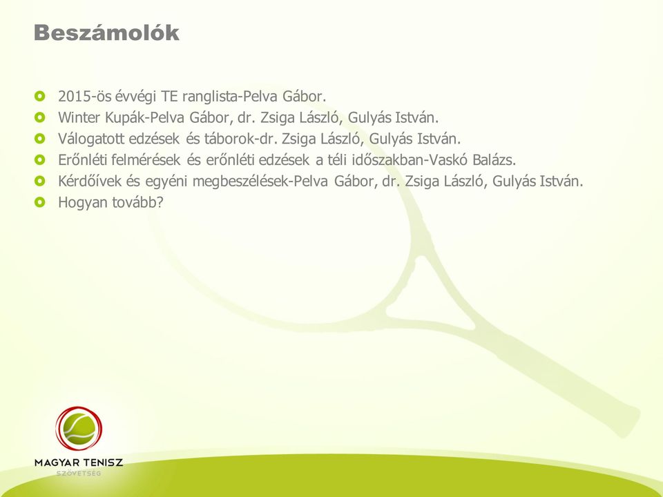 Zsiga László, Gulyás István.