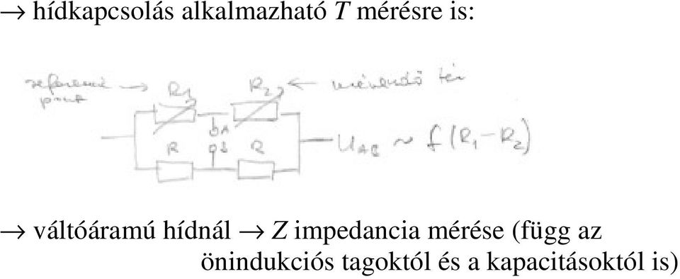 impedancia mérése (függ az