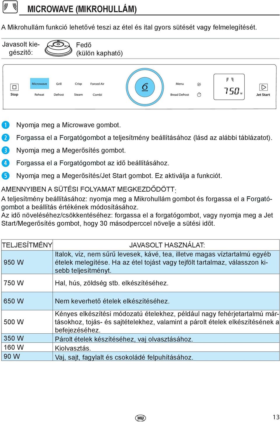 Nyomja meg a Megerősítés/Jet Start gombot. Ez aktiválja a funkciót.