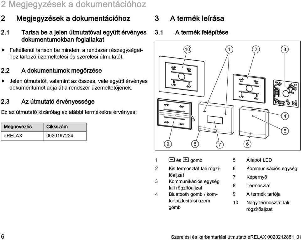 1 A termék felépítése 10 1 2 