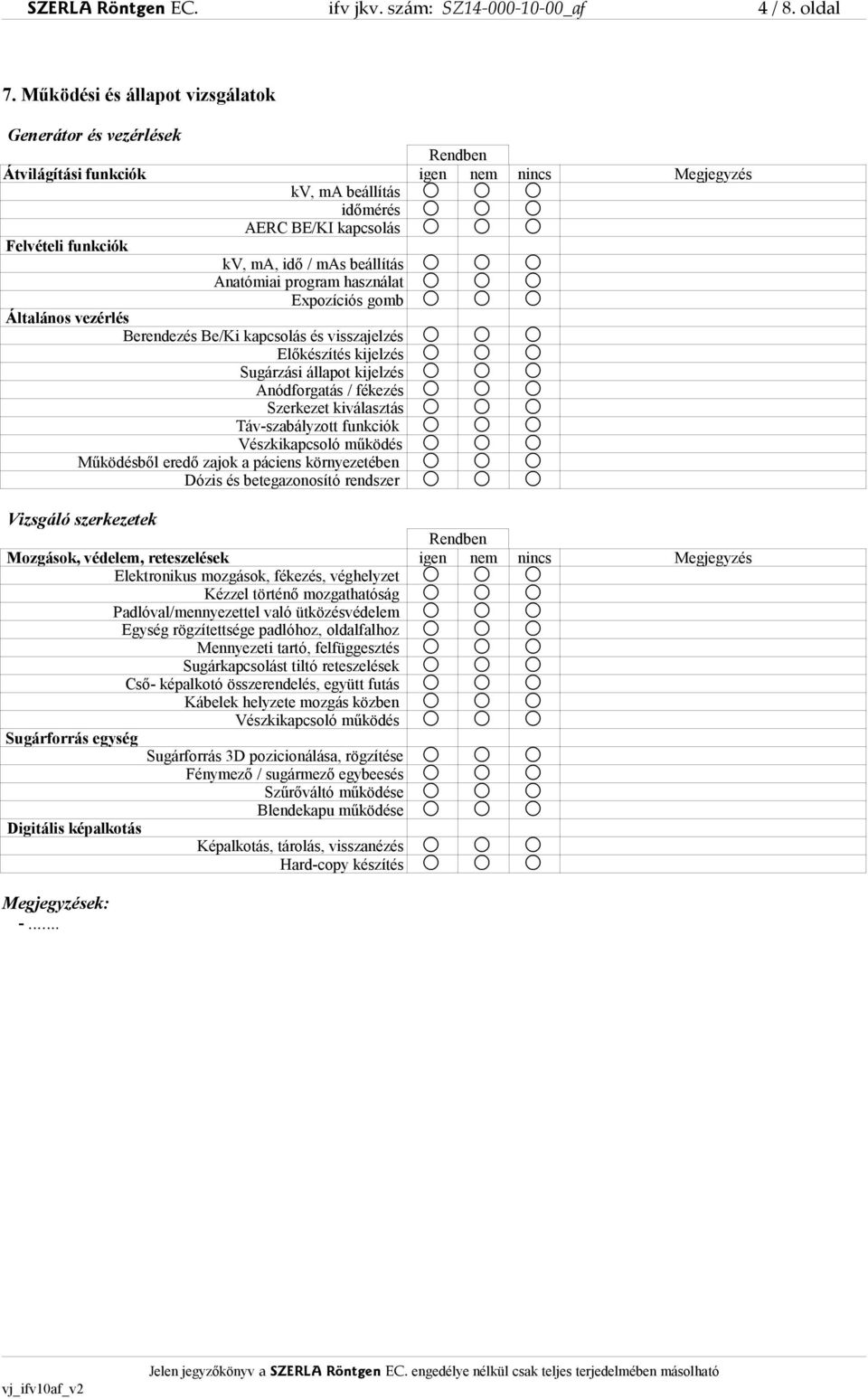 beállítás Anatómiai program használat Expozíciós gomb Általános vezérlés Berendezés Be/Ki kapcsolás és visszajelzés Előkészítés kijelzés Sugárzási állapot kijelzés Anódforgatás / fékezés Szerkezet