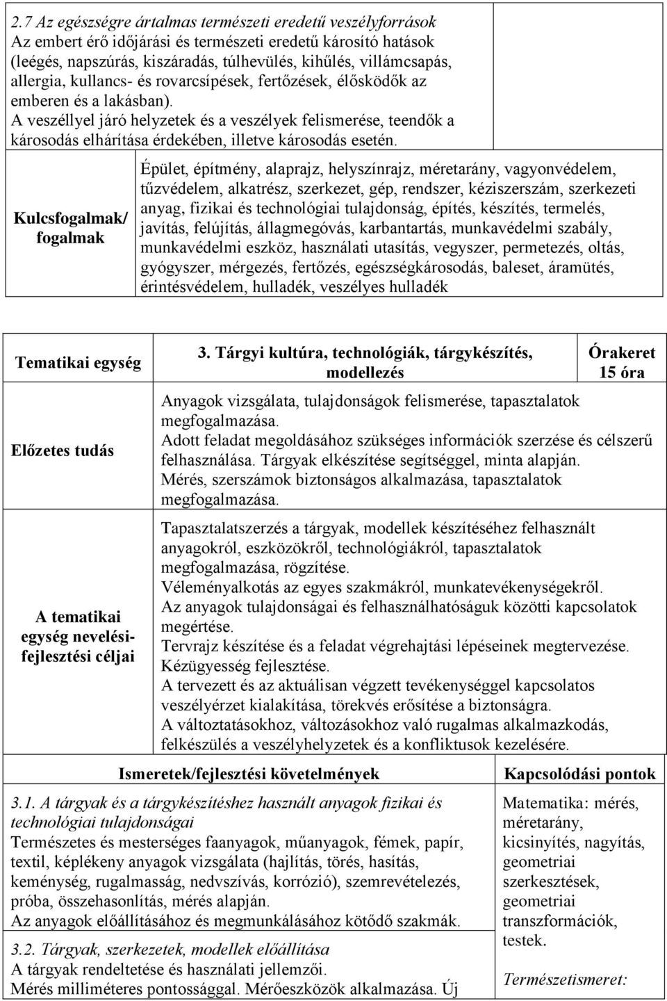 A veszéllyel járó helyzetek és a veszélyek felismerése, teendők a károsodás elhárítása érdekében, illetve károsodás esetén.