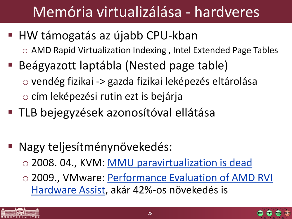 Az AMD RVI-ról leírás: AMD. AMD-V Nested Paging, July 2008. URL: http://developer.amd.