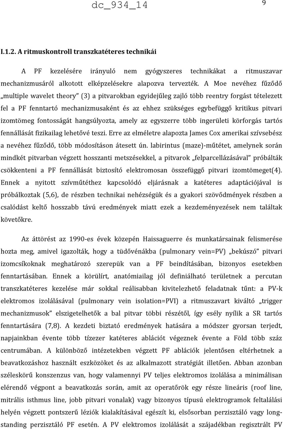 izomtömeg fontosságát hangsúlyozta, amely az egyszerre több ingerületi körforgás tartós fennállását fizikailag lehetővé teszi.