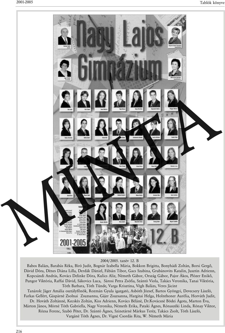 Katalin, Jusztin Adrienn, Kopcsándi András, Kovács Delinke Dóra, Kulics Aliz, Németh Gábor, Ország Gábor, Pajor Ákos, Plózer Enikõ, Pungor Viktória, Raffai Dávid, Sákovics Luca, Sárosi Petra Zsófia,