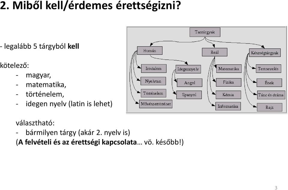 - történelem, - idegen nyelv (latin is lehet) választható: -