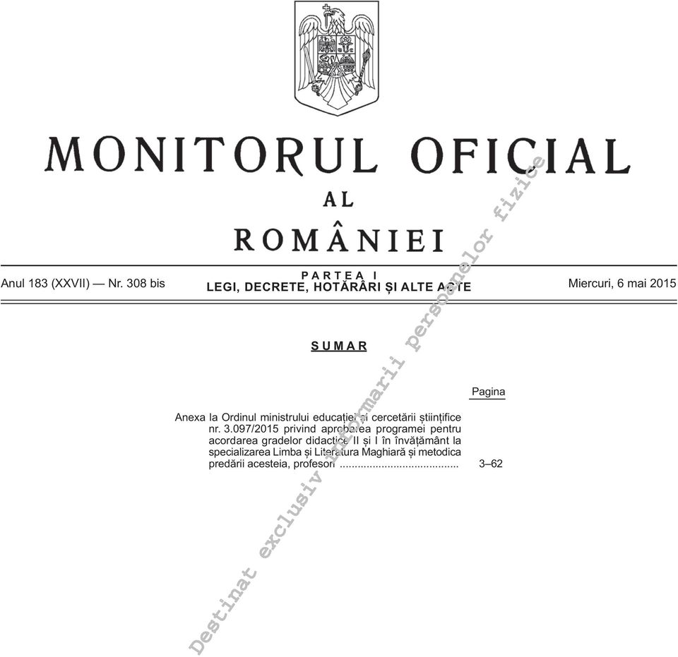 Ordinul ministrului educației și cercetării științifice nr. 3.