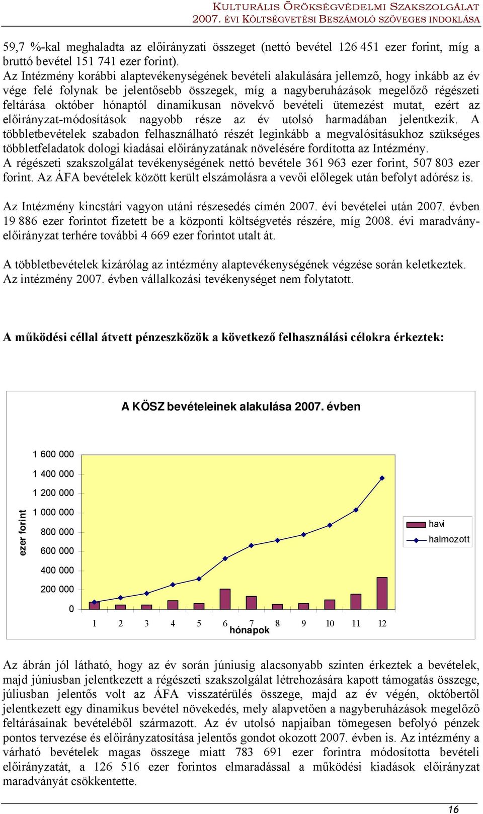 hónaptól dinamikusan növekvő bevételi ütemezést mutat, ezért az előirányzat-módosítások nagyobb része az év utolsó harmadában jelentkezik.