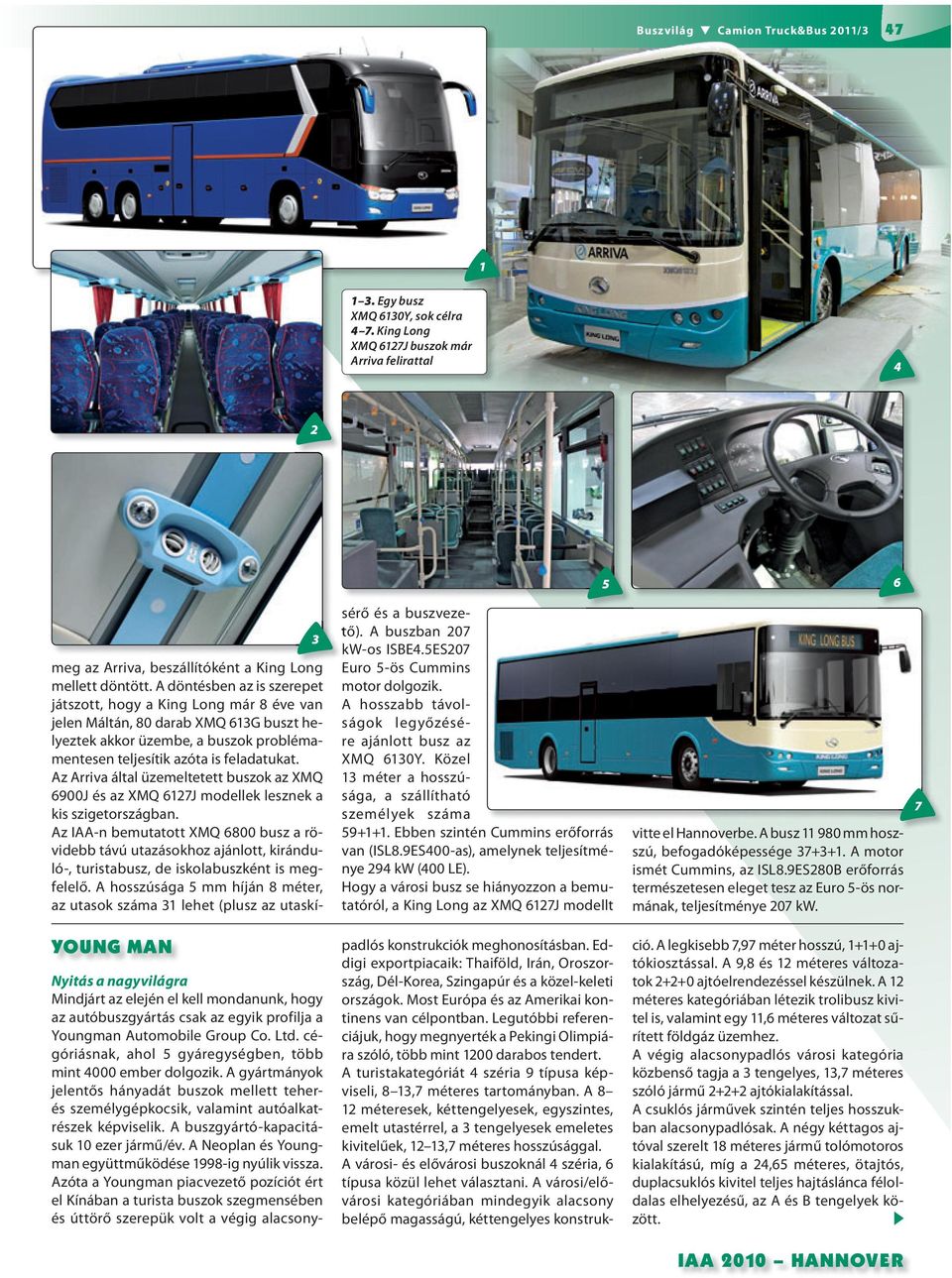 Az Arriva által üzemeltetett buszok az XMQ 6900J és az XMQ 67J modellek lesznek a kis szigetországban.