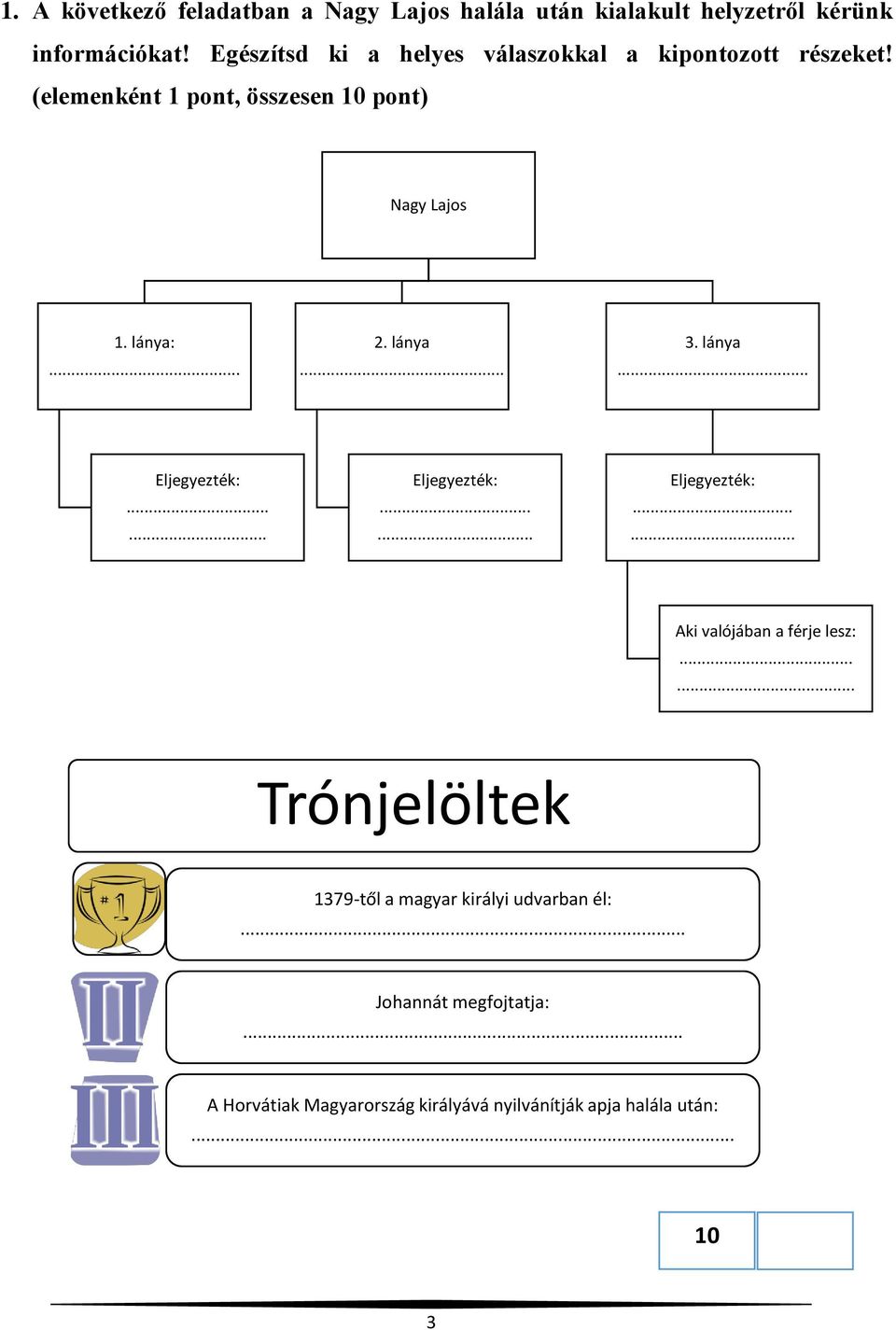 lánya... 3. lánya... Eljegyezték:...... Eljegyezték:...... Eljegyezték:...... Aki valójában a férje lesz:.