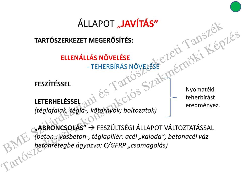 Nyomatéki teherbírást eredményez.