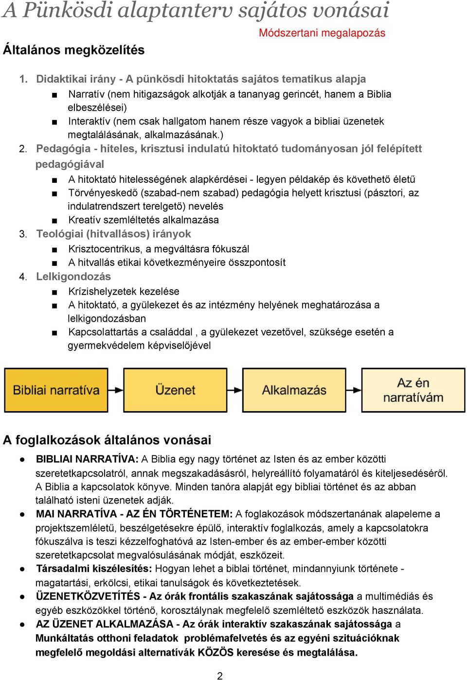 a bibliai üzenetek megtalálásának, alkalmazásának.) 2.