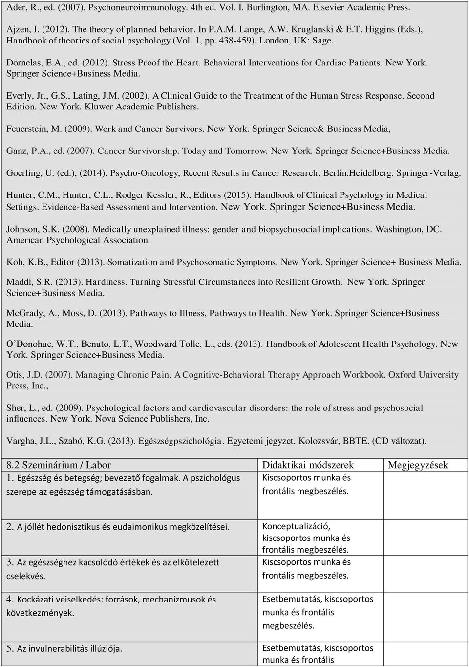 Springer Science+Business Media. Everly, Jr., G.S., Lating, J.M. (2002). A Clinical Guide to the Treatment of the Human Stress Response. Second Edition. New York. Kluwer Academic Publishers.