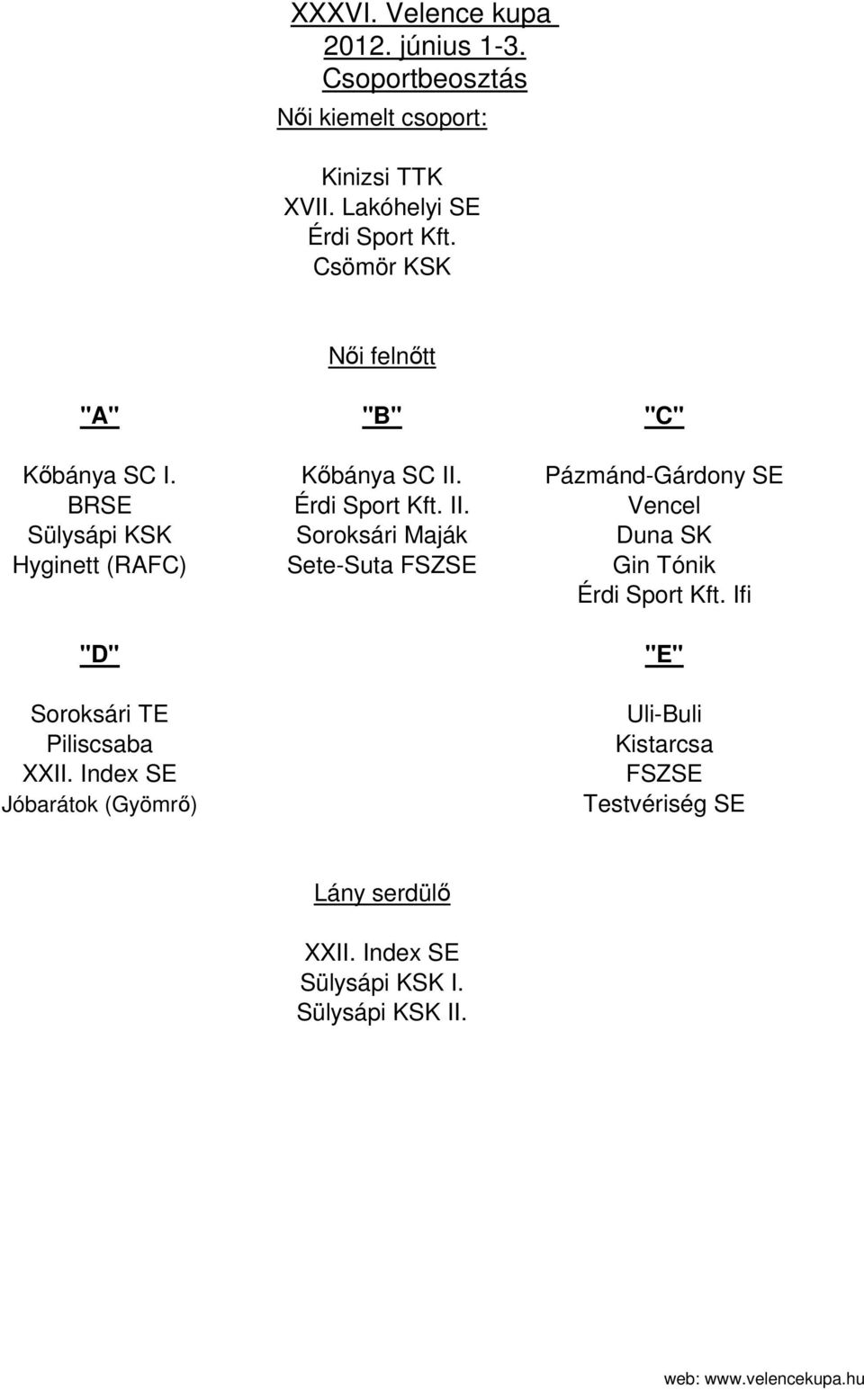Pázmánd-Gárdony SE BRSE Érdi Sport Kft. II.