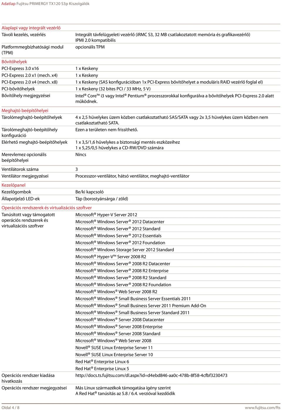 x8) 1 x Keskeny (SAS konfigurációban 1x PCI-Express bővítőhelyet a moduláris RAID vezérlő foglal el) PCI-bővítőhelyek 1 x Keskeny (32 bites PCI / 33 MHz, 5 V) Bővítőhely megjegyzései Intel Core i3