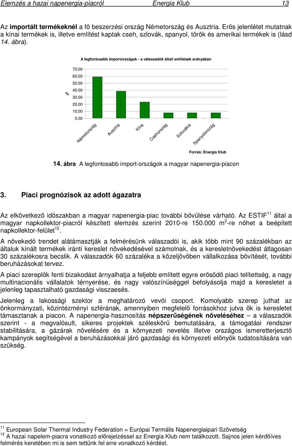 A legfontosabb importországok - a válaszadók általi említések arányában 70.00 60.00 50.00 % 40.00 30.00 20.00 10.00 0.