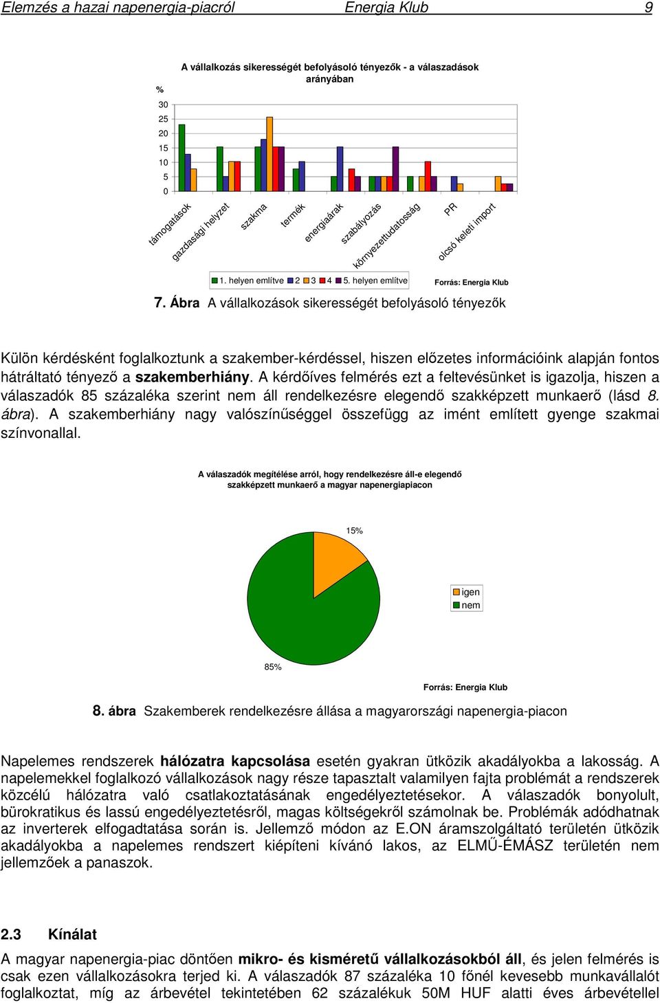 Ábra A vállalkozások sikerességét befolyásoló tényezk Külön kérdésként foglalkoztunk a szakember-kérdéssel, hiszen elzetes információink alapján fontos hátráltató tényez a szakemberhiány.