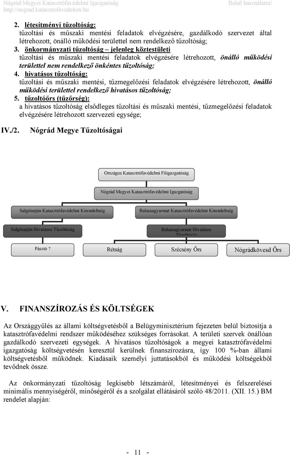 hivatásos tűzoltóság: tűzoltási és műszaki mentési, tűzmegelőzési feladatok elvégzésére létrehozott, önálló működési területtel rendelkező hivatásos tűzoltóság; 5.