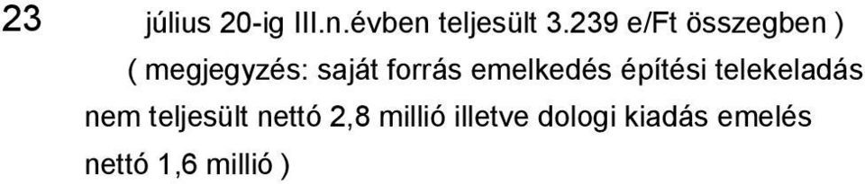 emelkedés építési telekeladás nem teljesült