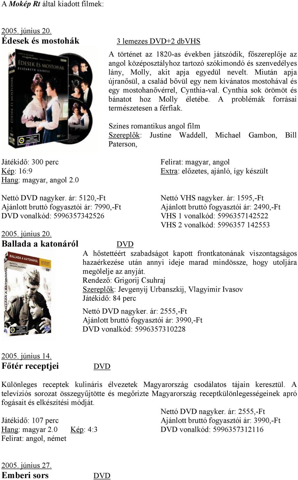 Miután apja újranősül, a család bővül egy nem kívánatos mostohával és egy mostohanővérrel, Cynthia-val. Cynthia sok örömöt és bánatot hoz Molly életébe. A problémák forrásai természetesen a férfiak.