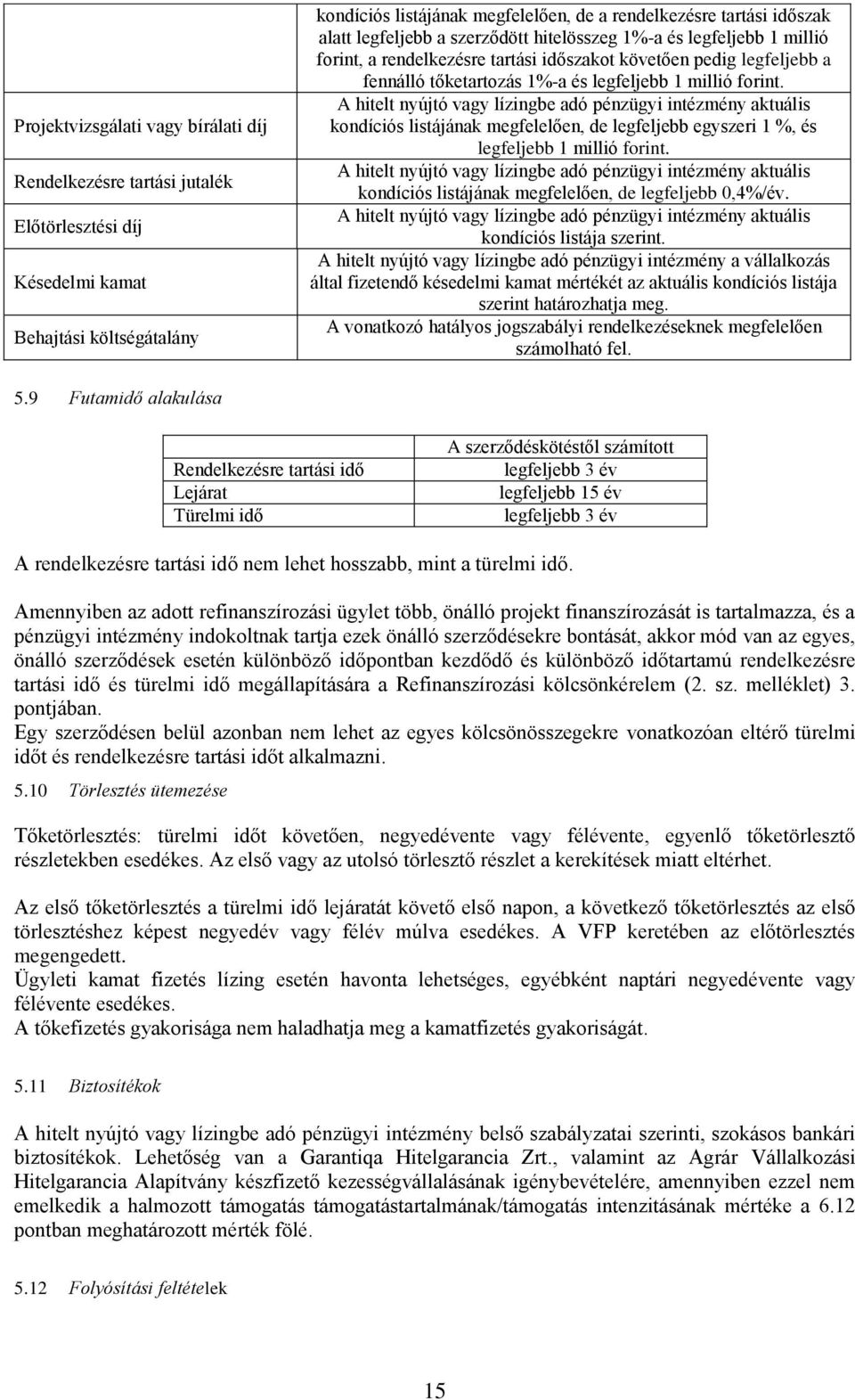 A hitelt nyújtó vagy lízingbe adó pénzügyi intézmény aktuális kondíciós listájának megfelelően, de legfeljebb egyszeri 1 %, és legfeljebb 1 millió forint.