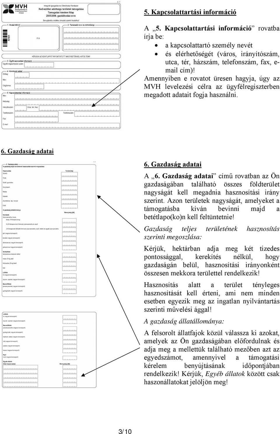 Amennyiben e rovatot üresen hagyja, úgy az MVH levelezési célra az ügyfélregiszterben megadott adatait fogja használni. 6. Gazdaság adatai 6. Gazdaság adatai A 6.