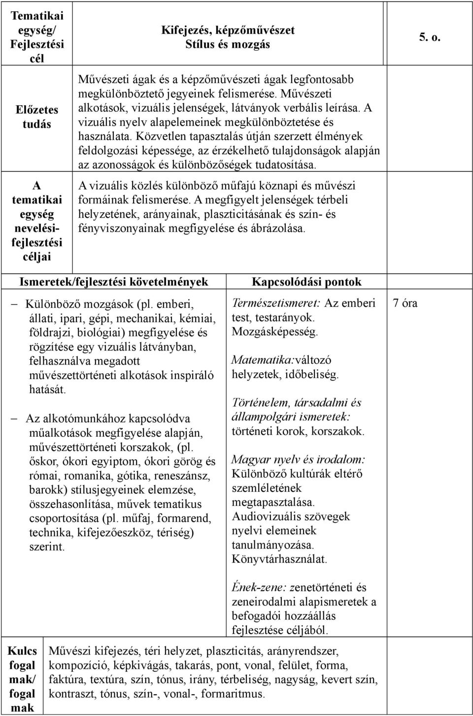 Közvetlen tapasztalás útján szerzett élmények feldolgozási képessége, az érzékelhető tulajdonságok alapján az azonosságok és különbözőségek tudatosítása.