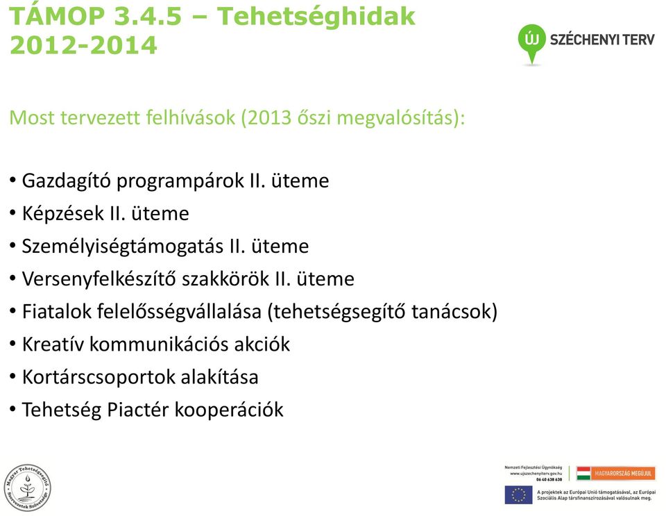 üteme Versenyfelkészítő szakkörök II.