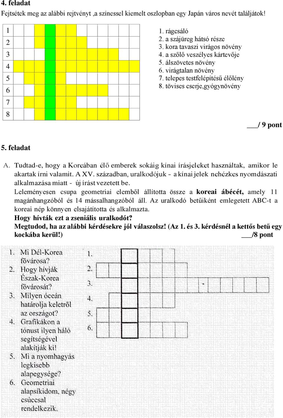 Tudtad-e, hogy a Koreában élő emberek sokáig kínai írásjeleket használtak, amikor le akartak írni valamit. A XV.