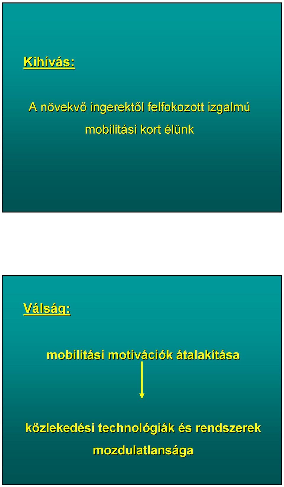 Válság: mobilitási motiváci ciók átalakítása
