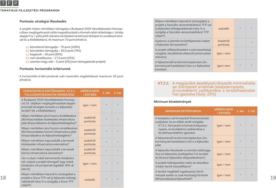 ) közvetetten támogatja 52,5 pont (75%) c.) kiegészíti 35 pont (50%) d.) nem akadályozza 17,5 pont (25%) e.