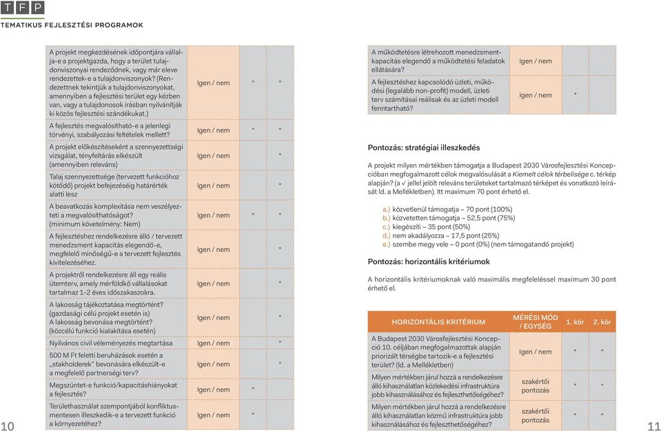 szándékukat.) A fejlesztés megvalósítható-e a jelenlegi törvényi, szabályozási feltételek mellett?