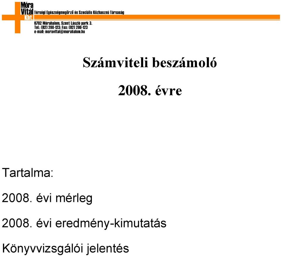 évi mérleg 2008.