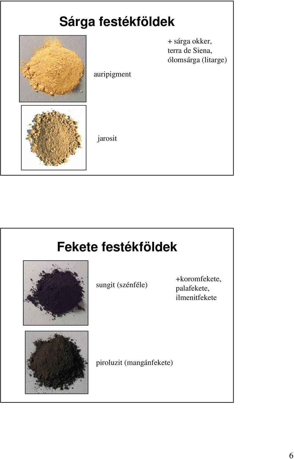 Fekete festékföldek sungit (szénféle)