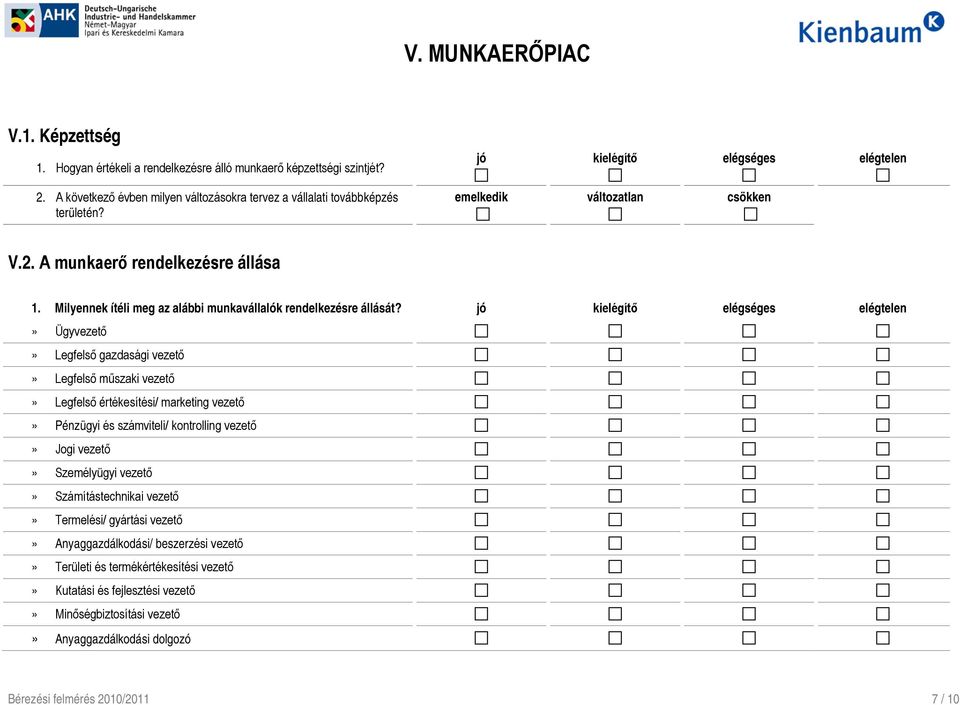 jó kielégítő elégséges elégtelen» Ügyvezető» Legfelső gazdasági vezető» Legfelső műszaki vezető» Legfelső értékesítési/ marketing vezető» Pénzügyi és számviteli/ kontrolling vezető» Jogi vezető»