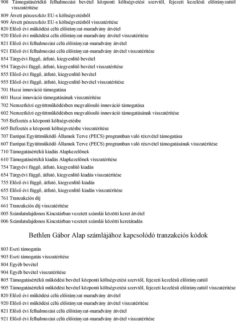 előirányzat-maradvány átvétel 921 Előző évi felhalmozási célú előirányzat-maradvány átvétel visszatérítése 854 Tárgyévi függő, átfutó, kiegyenlítő bevétel 954 Tárgyévi függő, átfutó, kiegyenlítő