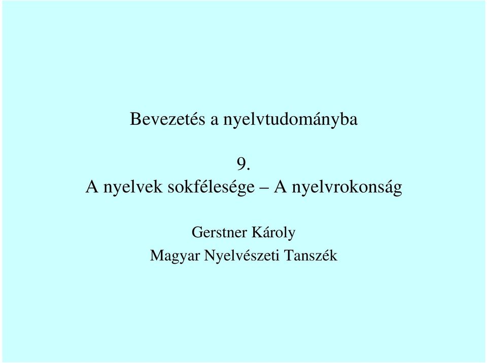 nyelvrokonság Gerstner