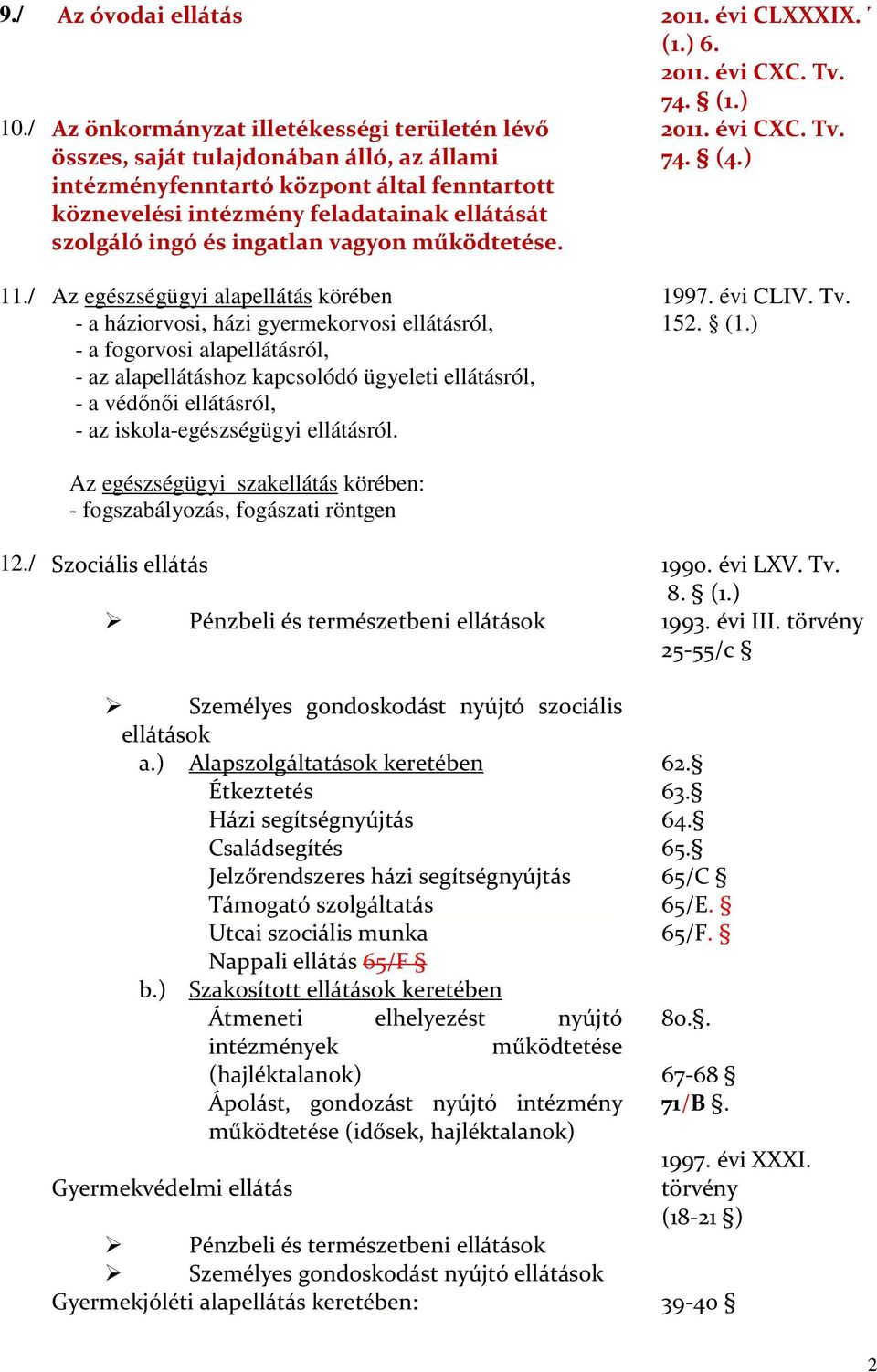ingatlan vagyon működtetése. 2011. évi CXC. Tv. 74. (4.) 11./ Az egészségügyi alapellátás körében 1997. évi CLIV. Tv. - a háziorvosi, házi gyermekorvosi ellátásról, 152. (1.
