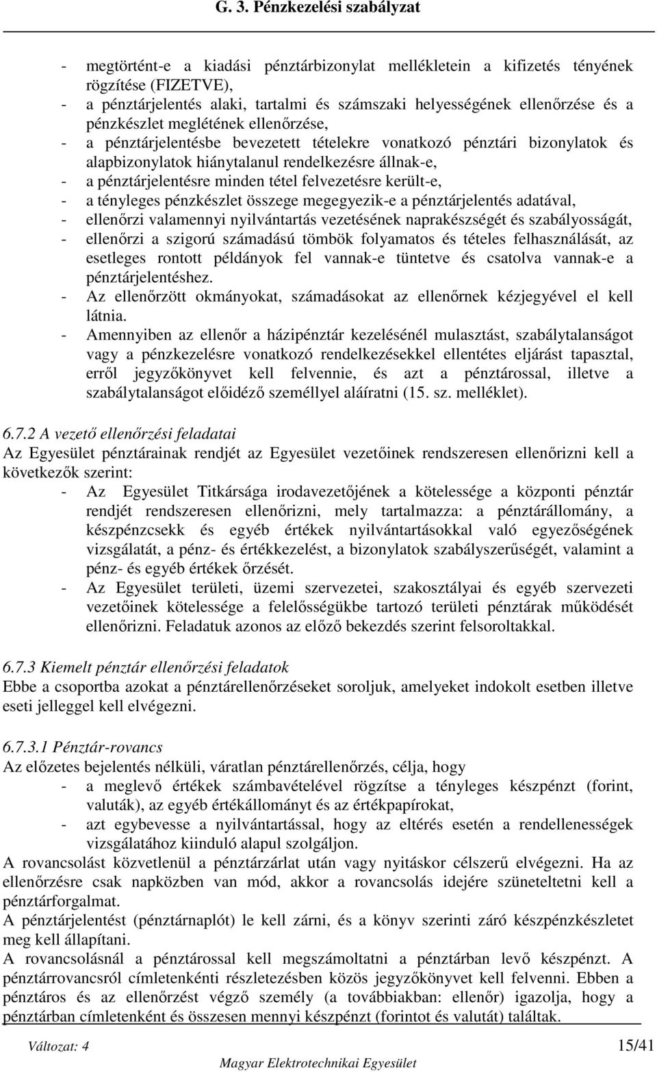 G. 3. PÉNZKEZELÉSI SZABÁLYZAT - PDF Ingyenes letöltés