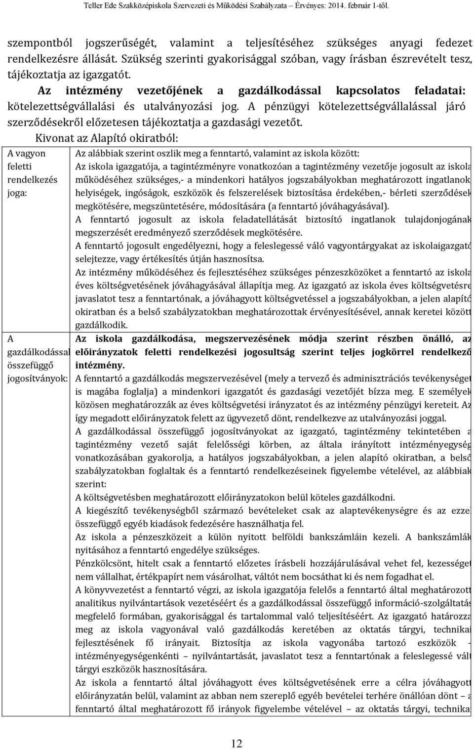 A pénzügyi kötelezettségvállalással járó szerződésekről előzetesen tájékoztatja a gazdasági vezetőt.