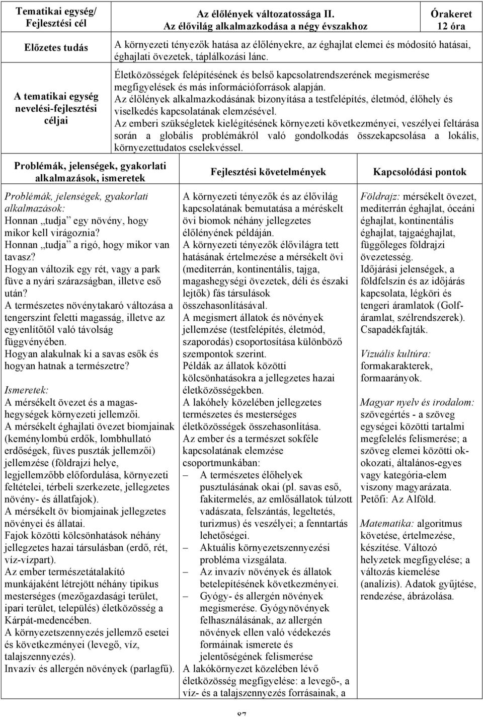 A természetes növénytakaró változása a tengerszint feletti magasság, illetve az egyenlítőtől való távolság függvényében. Hogyan alakulnak ki a savas esők és hogyan hatnak a természetre?