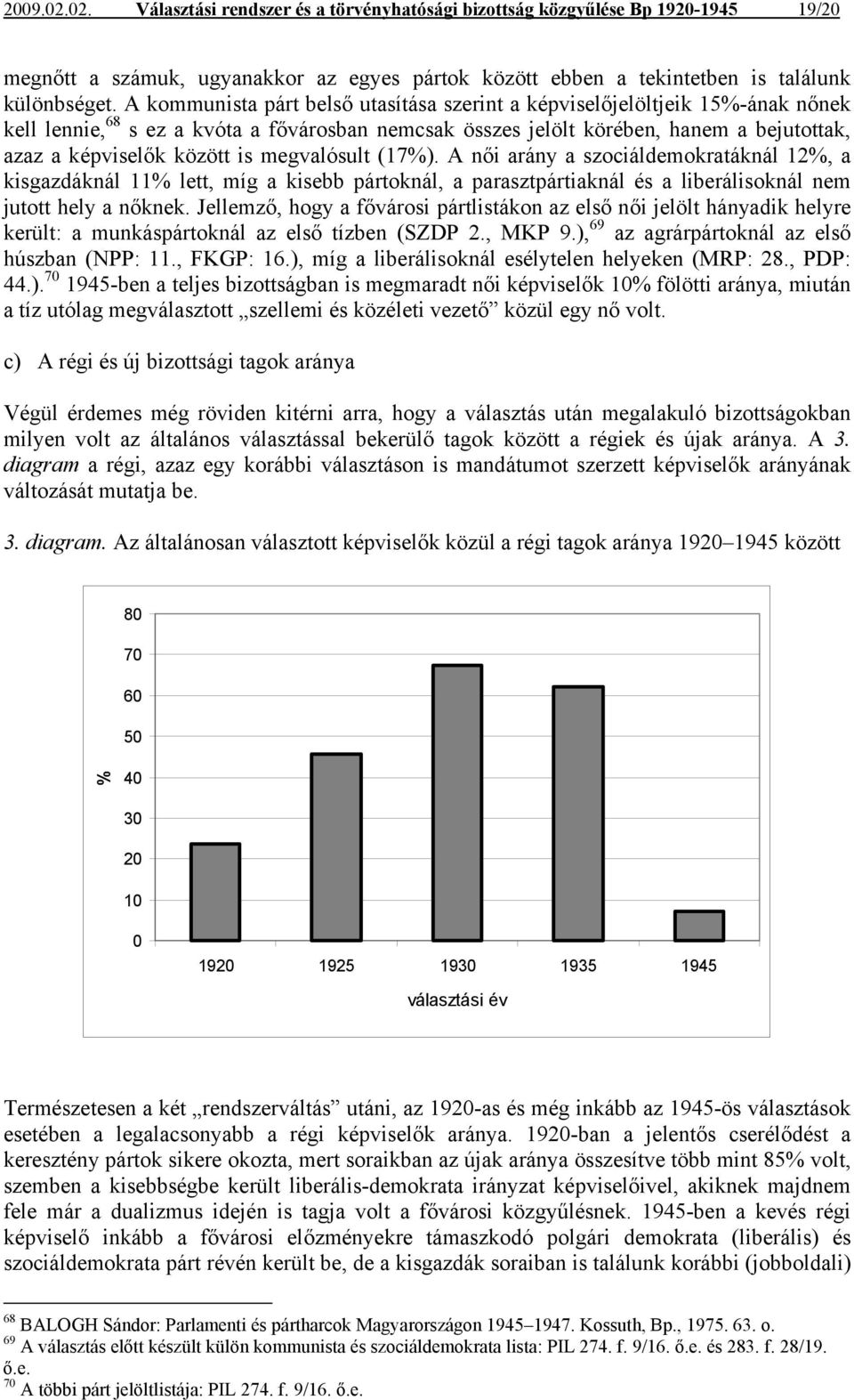 megvalósult (17%). A női arány a szociáldemokratáknál 12%, a kisgazdáknál 11% lett, míg a kisebb pártoknál, a parasztpártiaknál és a liberálisoknál nem jutott hely a nőknek.