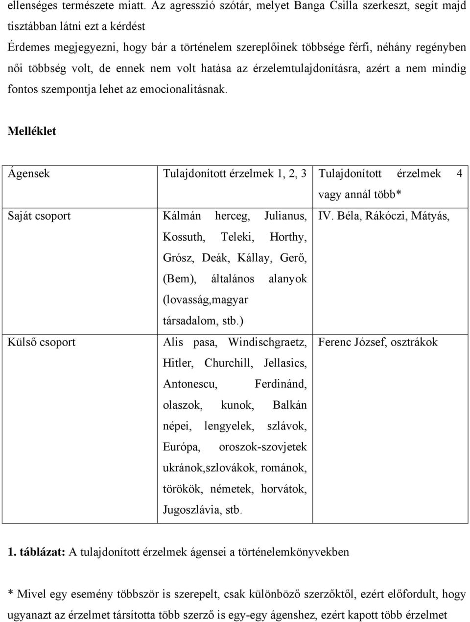 volt, de ennek nem volt hatása az érzelemtulajdonításra, azért a nem mindig fontos szempontja lehet az emocionalitásnak.