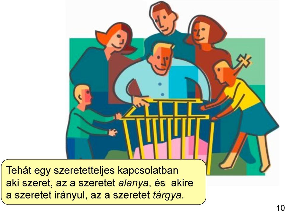 szeretet alanya, és akire a